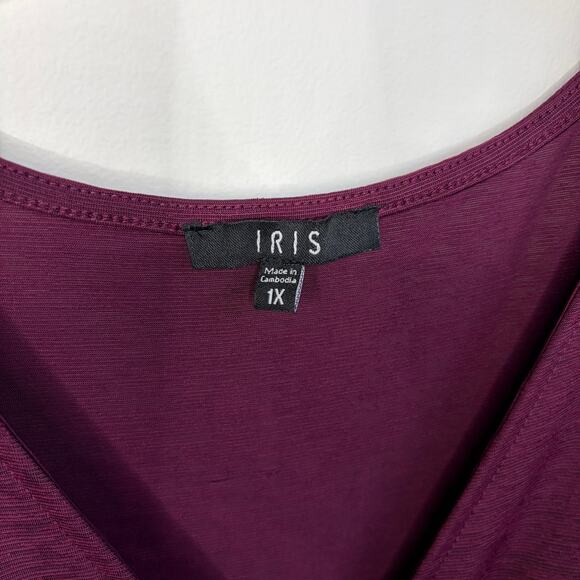 Iris Maroon Red Maxi Semi-Formal Long Dress Size 1X Maxi V-Neck Stretch XL - Picture 7 of 9